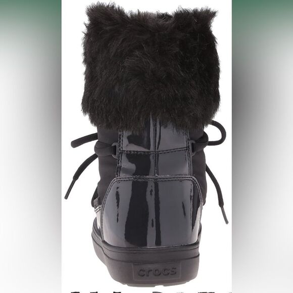 Crocs Lodgepoint Lace Boots In Black - Picture 3 of 8